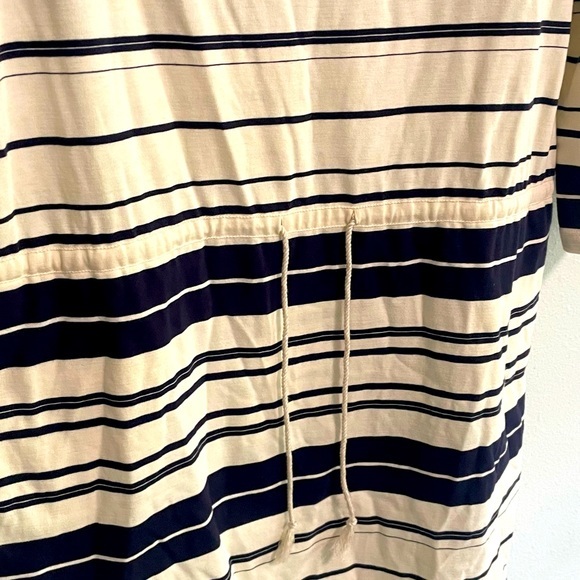 Ralph Lauren Striped Pattern Dress 3/4 Sleeve Boat Neck White & Blue Size Large - Picture 3 of 6